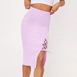 New Nasty Gal Lace up Tie Front Midi Skirt